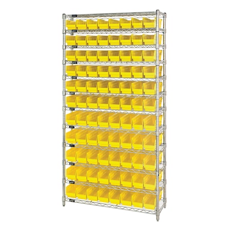 Quantum Storage Systems Shelf Bin Wire Shelving System WR12-101YL